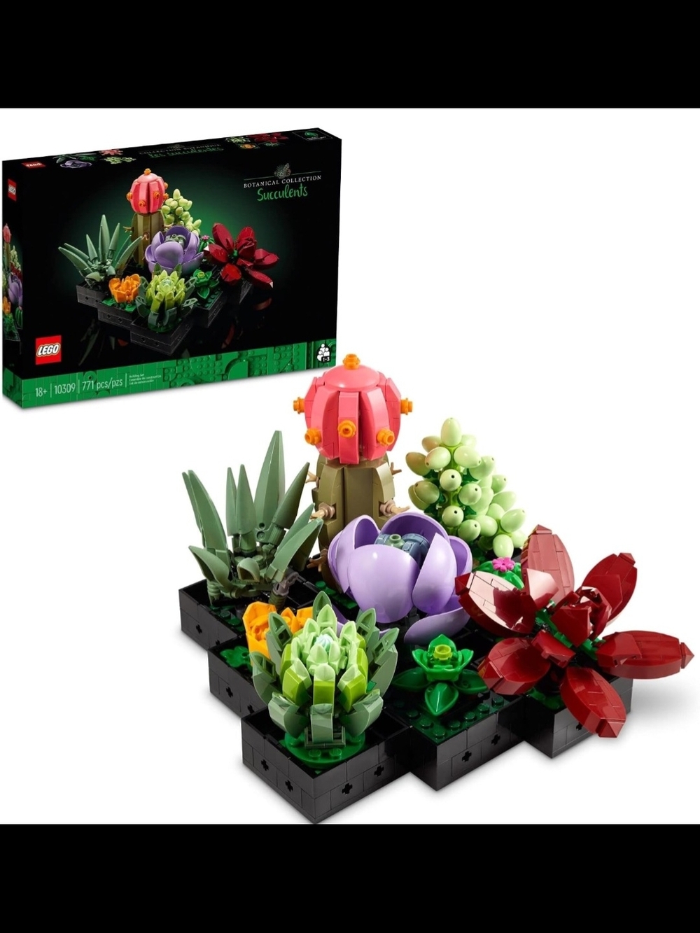 LEGO Botanical Succulents Set - Green, Red, Purple, Pink, Yellow